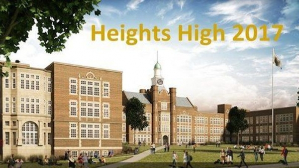 Rendering of what Cleveland Heights High School will look like in fall 2017 after a 788 million renovation