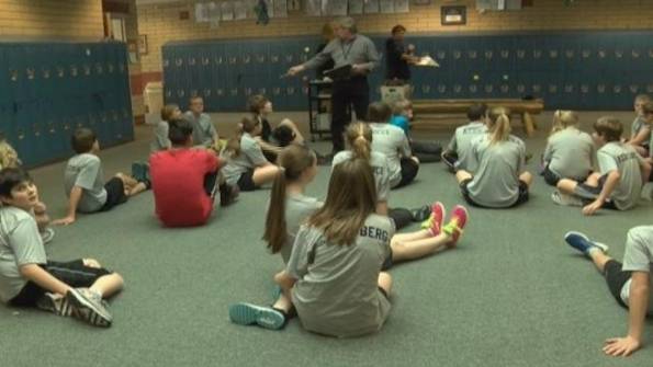 Classrooms at Bozeman Middle School are also used as weightrooms