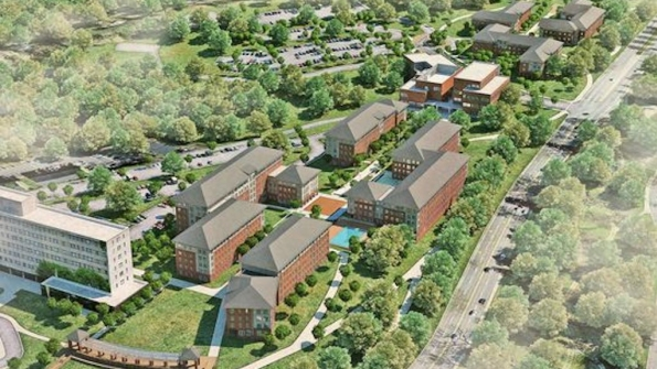 An artistrsquos rendering of an aerial view of Clemsonrsquos Douthit Hills project
