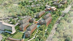 An artist&rsquo;s rendering of an aerial view of Clemson&rsquo;s Douthit Hills project.