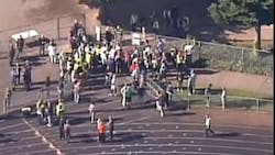 Students were evacuated from North Thurston High School in Lacey Wash after shots were fired Monday morning Students were evacuated from North Thurston High School in Lacey Wash after shots were fired Monday morning