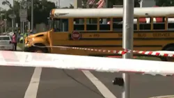 Two girls were wounded when shots were fired at a school bus in Jacksonville Fla