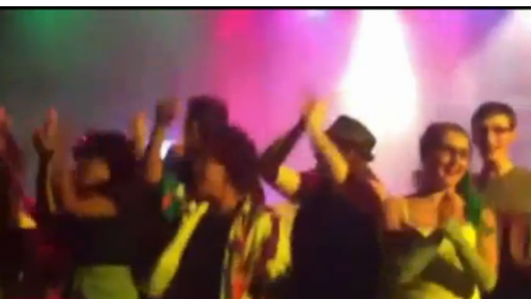 Students performing in April at Westfield Ind High School immediately before the cover over the orchestra pit collapses