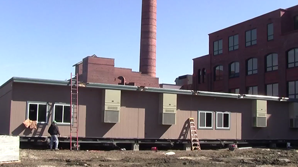 Modular classrooms have been added at New Trier High School in advance of a major facilities overhaul on the Winnetka Ill campus