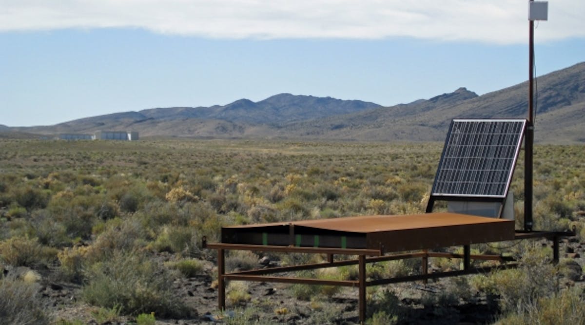 The table-like scintillation detector is among 507 placed across 300 square miles of Utah desert as part of the $25 million Telescope Array cosmic ray observatory operated by the University of Utah.