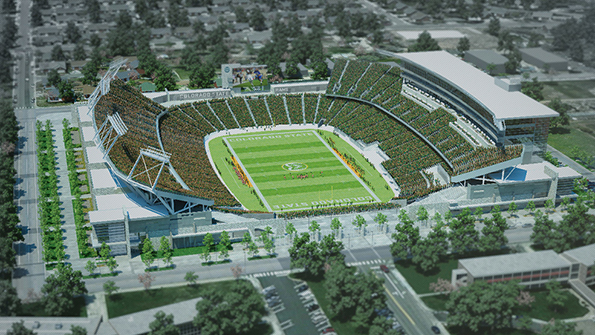 Rendering of football stadium planned for Colorado State University in Fort Collins