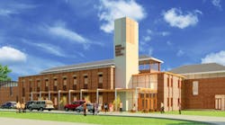 Rendering of Pope Francis High School, which will be built on the site of Cathedral High School in Springfield, Mass.