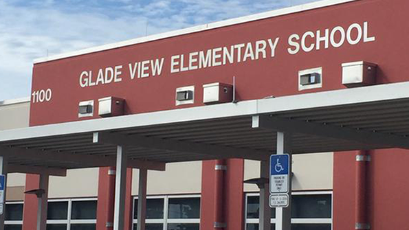 Glade View Elementary School is one of two rebuilt campuses that will open next month in the Palm Beach County Fla District