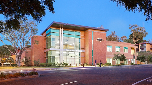 The Newkirk Alumni Center at the University of California Irvine is one of several campus buildings that have received a LEED Platinum rating for sustainable design and construction elements