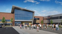 A rendering of plans for a new high school in St. Peter, Minn.