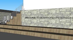 A rendering of the preK-12 school that is being built in Rushford, Minn.