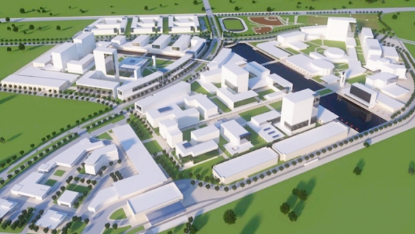 A conceptual rendering of what a University of Texas campus in Houston might look like