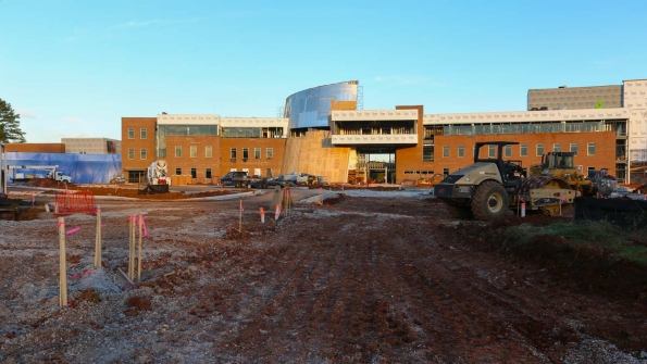 A new student services building at the University of Alabama in Huntsville is nearing completion