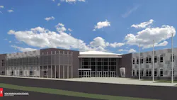 Rendering of Marion High School under construction in Marion Ill
