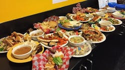 Some of the discarded food that was part of the Food Waste Buffet at a Portland State University dining hall Some of the discarded food that was part of the Food Waste Buffet at a Portland State University dining hall