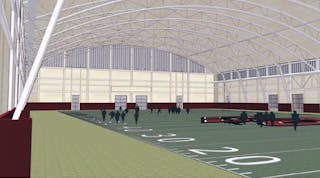 Rendering of planned field house at Boston College.
