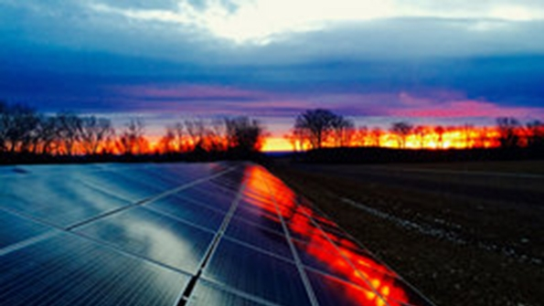 A solar panel array under construction will provide sufficient energy to cover about 10 percent of the electricity needs at Ithaca College