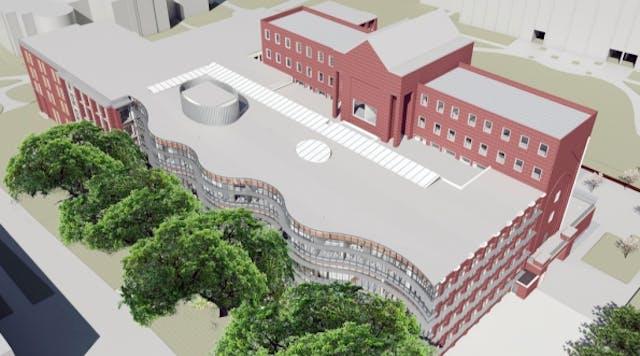 Rendering of addition and renovation of the Freeman School of Business at Tulane University.