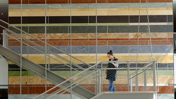 The quotStones of the Worldrdquo display in the Global and International Studies Building includes stone from 10 countries on six continents