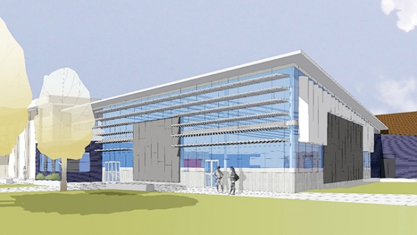 Rendering of plans for a new cafeteria at Marysville Pilchuck High