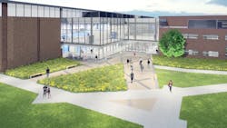 Rendering of wellness and recreation center under construction Rendering of wellness and recreation center under construction