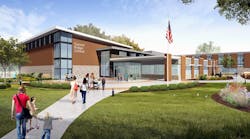 A rendering of the new Sunset Ridge School, now under construction in Northfield, Ill.