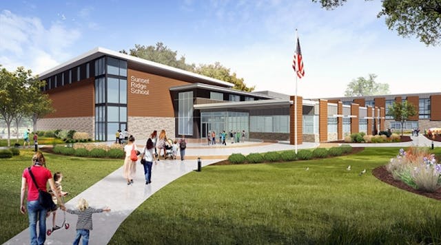 A rendering of the new Sunset Ridge School, now under construction in Northfield, Ill.
