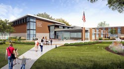 A rendering of the new Sunset Ridge School now under construction in Northfield Ill A rendering of the new Sunset Ridge School now under construction in Northfield Ill
