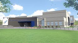 Rendering of the planned new entrance to Kelloggsville High School.