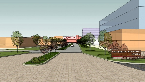 Rendering of plans for a University of Houston campus in Katy Texas