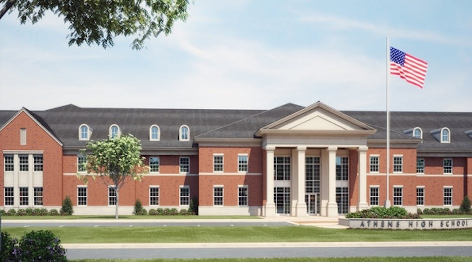 Rendering of plans for a new high school in Athens, Ala.