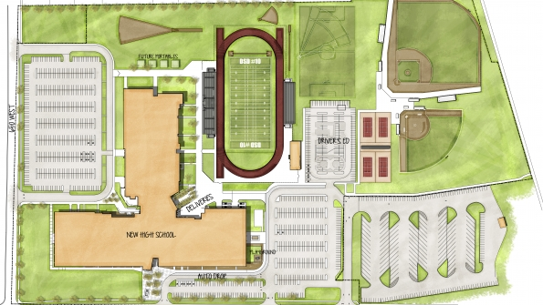 The site plan for the Davis Utah district39s 10th high school