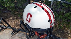 An example of the bike helmet that will be give to all incoming freshmen at Stanford University.