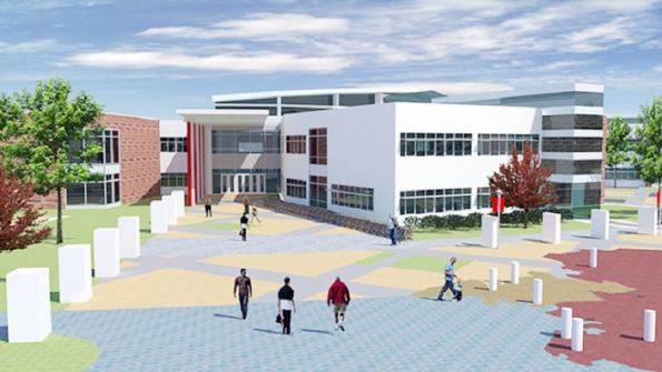 A rendering of the planned Kaiserslautern High School in Germany