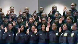 New police officers with the Atlanta school district are sworn in New police officers with the Atlanta school district are sworn in