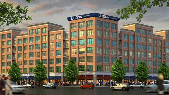 Rendering of plans for the firstever student housing at University of Connecticut39s Stamford campus