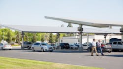 The solar installation at California State University Long Beach will be similar to the one shown above The solar installation at California State University Long Beach will be similar to the one shown above