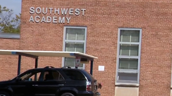 Southwest Academy is one of the Baltimore County schools that will have air conditioning installed sooner than expected