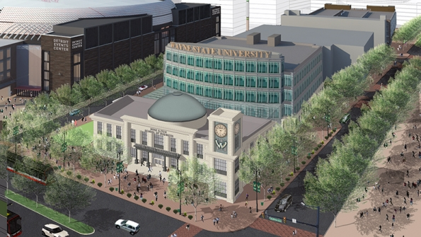 Rendering of plans for the Mike Ilitch School of Business