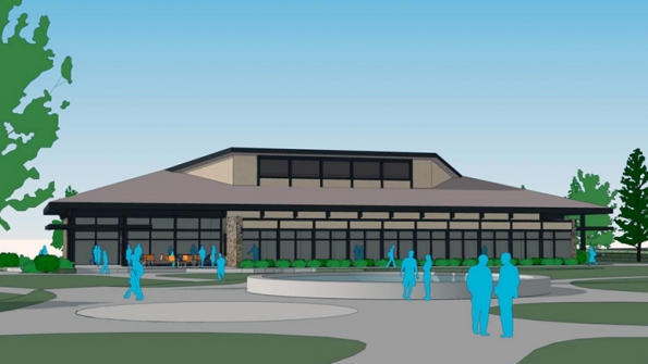 A rendering of plans for a new Snyder Hall