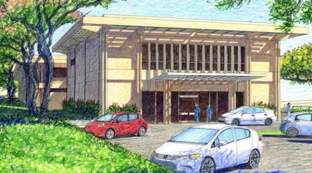 Rendering of plans for Clinical Building at the University of Hawaii&apos;s law school.