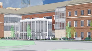 Rendering of plans for the Undergraduate Engineering and Technology Laboratory Building.