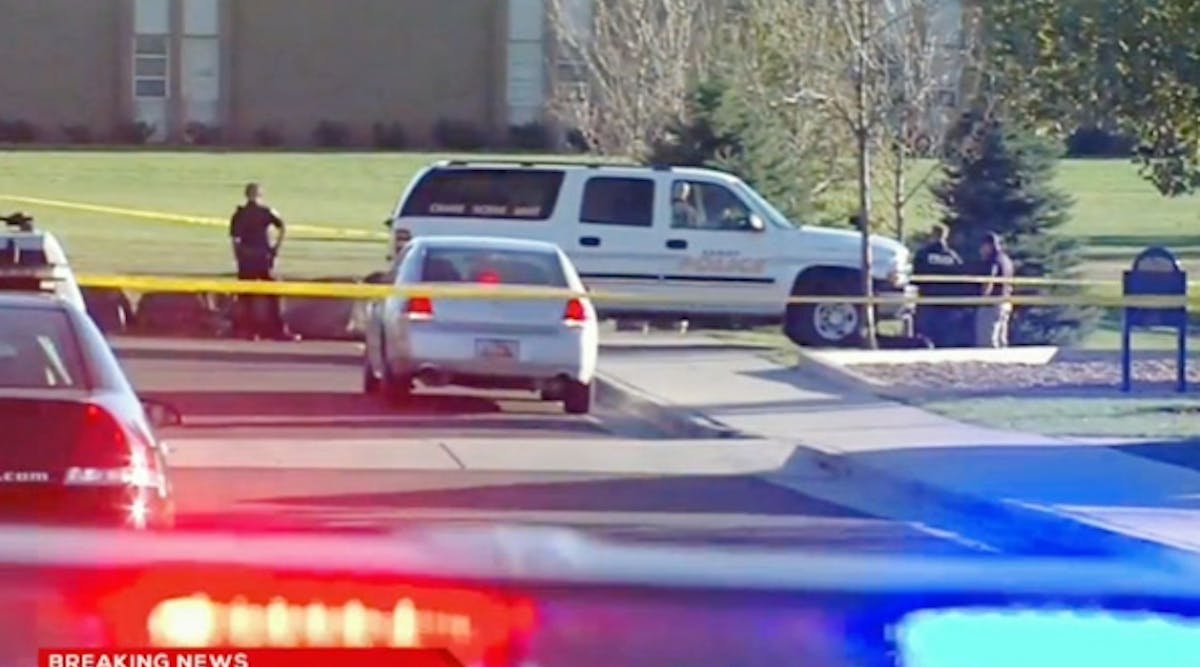 Police investigate the shooting of a high school student outside Union Middle School in Sandy, Utah.
