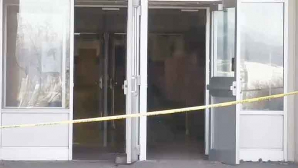 Doors were propped open at Helena High School to air out the smokedamaged interior