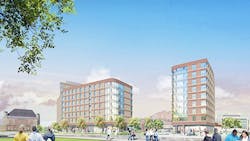 Rendering of student housing complex planned for University of Massachusetts Boston Rendering of student housing complex planned for University of Massachusetts Boston