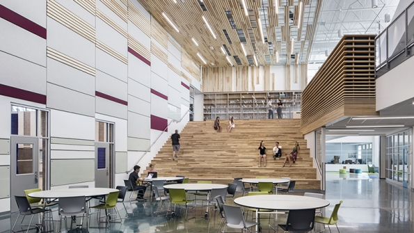 Presentation stairs at the Pathways Innovation Center in Casper Wyo