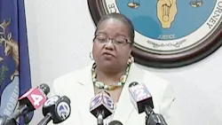 Wayne County Prosecutor Kym Worthy announces that murder charges have been dismissed in the slaying of Wayne State University police officer Collin Rose