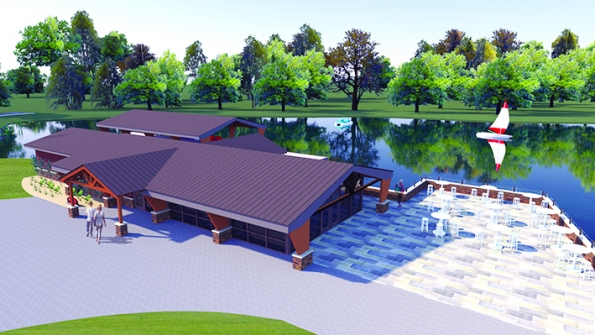 An artist39s rendering of plans for upgrading the boathouse and pavilion at Southern Illinois University Carbondale