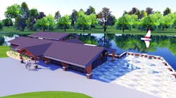 An artist&apos;s rendering of plans for upgrading the boathouse and pavilion at Southern Illinois University Carbondale.
