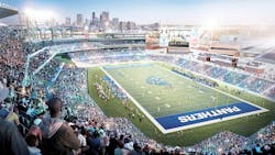 A rendering of Turner Field reconfigured as a football venue for Georgia State University A rendering of Turner Field reconfigured as a football venue for Georgia State University
